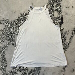 Melrose and Market Top‎ Womens Size Small White High-Neck Knit Tank Basic